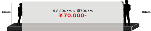 競輪横断幕サイズイメージ